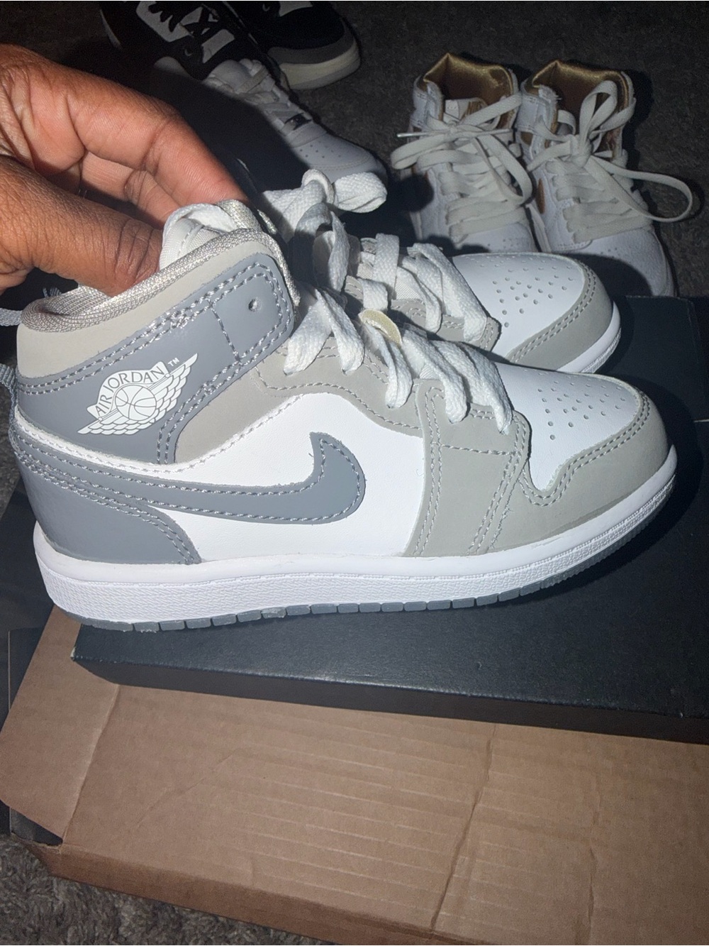 Jordan Kids Mid-Top Sneakers - White & Gray